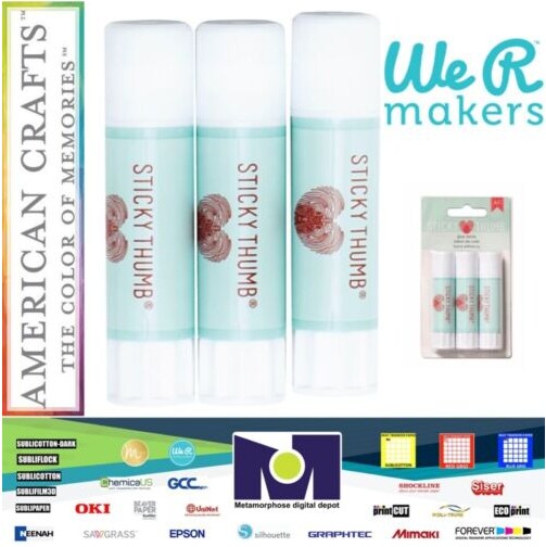 Sticky Thumb Glue Stick 3/Pkg - Permanent - 60000318 by American Crafts