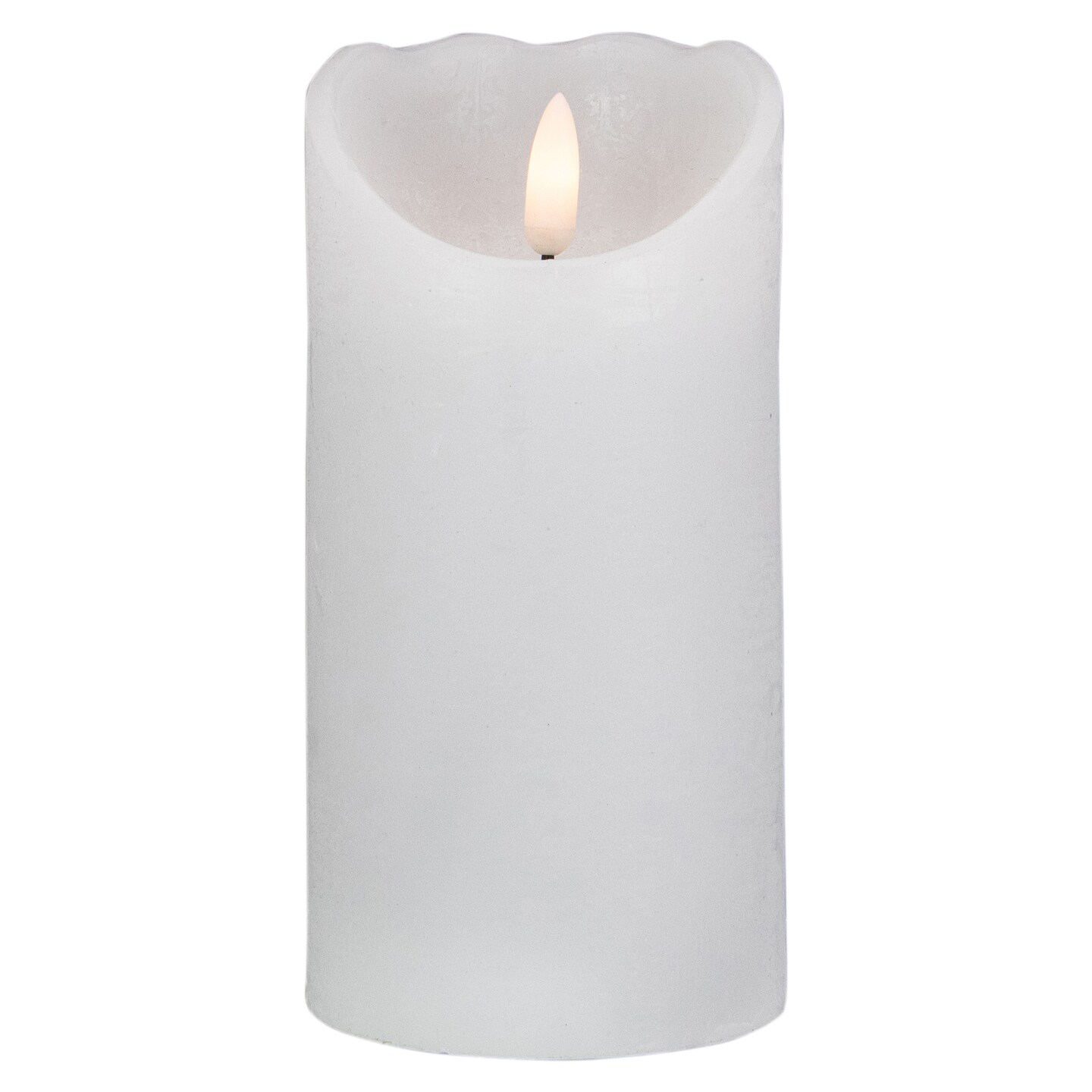 Northlight 6&#x22; LED White Flameless Pillar Christmas D&#xE9;cor Candle