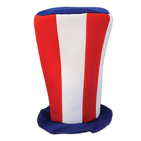 Party Central Club Pack of 12 Red and White Adult Men's 4th of July Patriotic Tall Party Top Hats Costume - One Size
