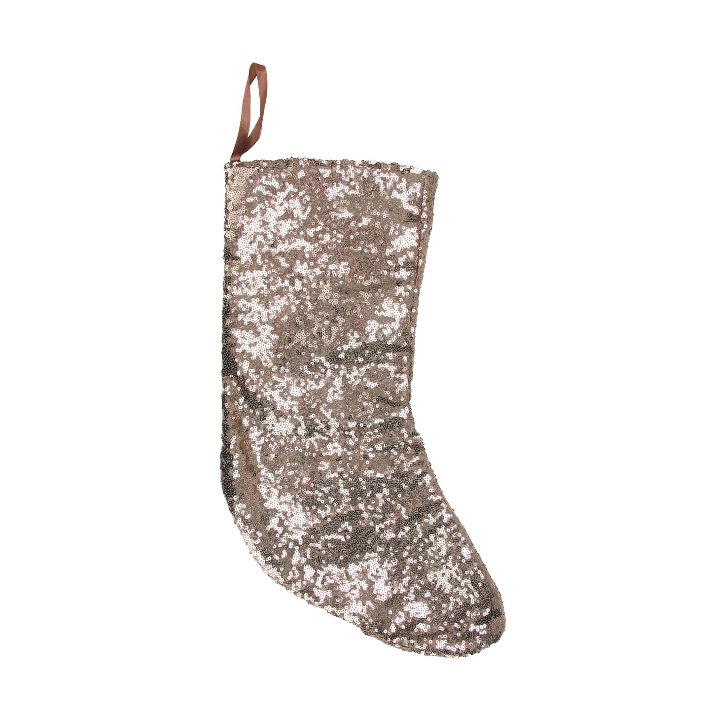 Northlight 17.5&#x22; Beige Paillette Sequins Hanging Christmas Stocking