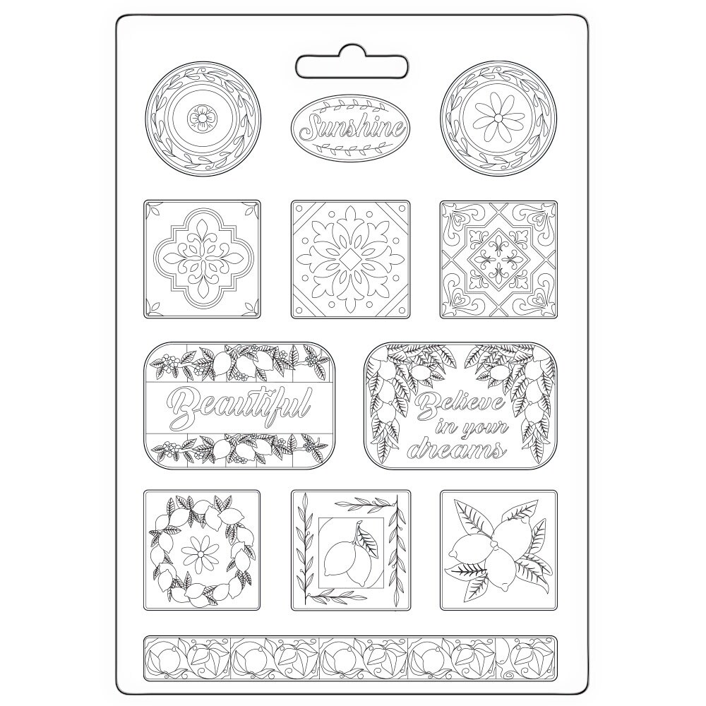 Stamperia Soft Maxi Mould 8.5&#x22;X11.5&#x22;-Blue Dream Plates