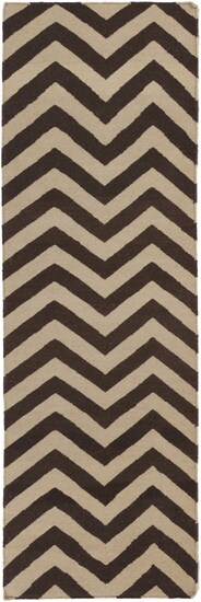 Tiwari Home 2.5' x 8' Brown Chevron Hand Woven Rectangular Area Throw Rug Runner