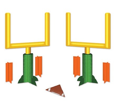 Party Central Club Pack of 12 Yellow and Green Football Goal Post Tabletop Centerpiece Party Decors 11&#x22;