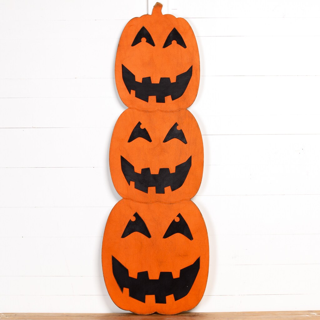 47&#x22; Tall Stacked Pumpkins porch Sign