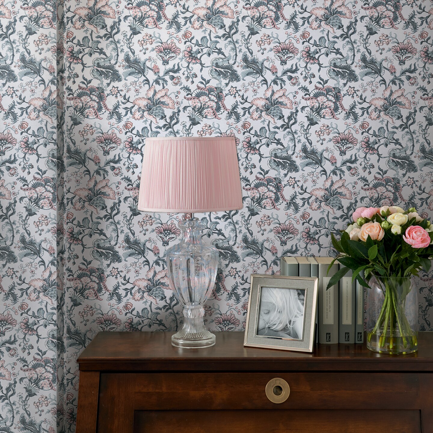 Laura Ashley Portia Pale Slate Wallpaper