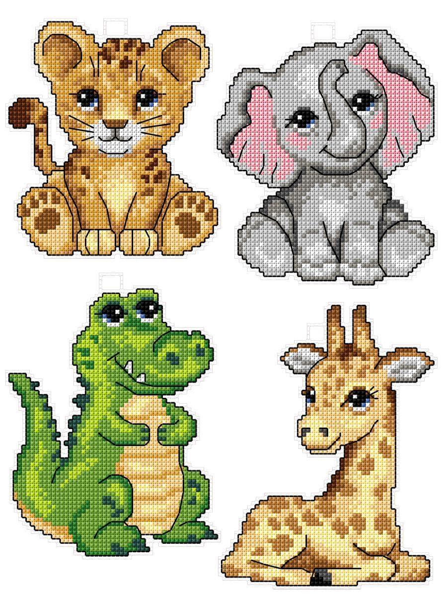 &#x22;Cute Animals&#x22; Counted Cross-Stitch Kit