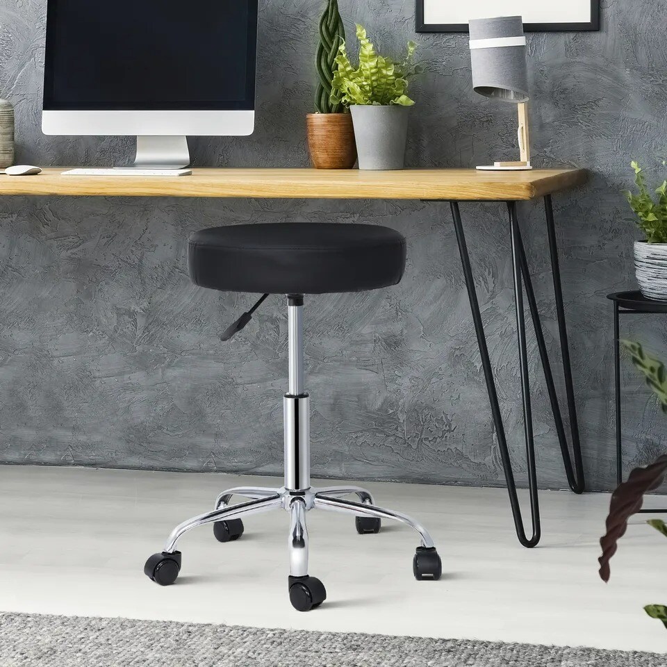 Adjustable Height Hydraulic Swivel Stool Spa Salon Chair Stool Cozy Thick Pad