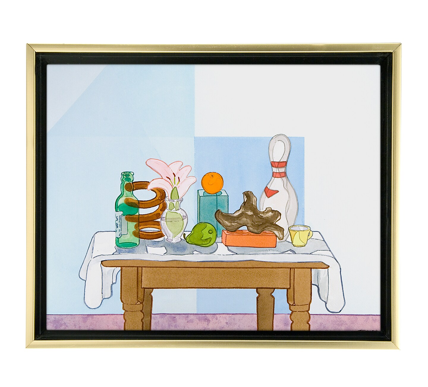 Creative Mark Illusions Floater Canvas Frame, Walnut and Gold, 3/4 in