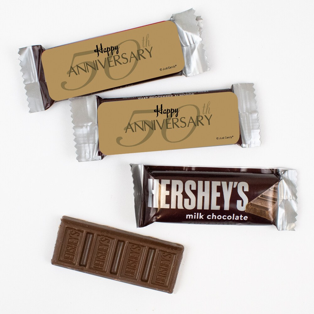 44 Pcs Bulk 50th Anniversary Candy Hershey&#x27;s Snack Size Chocolate Bar Party Favors (19.8 oz, Approx. 44 Pcs) - Golden