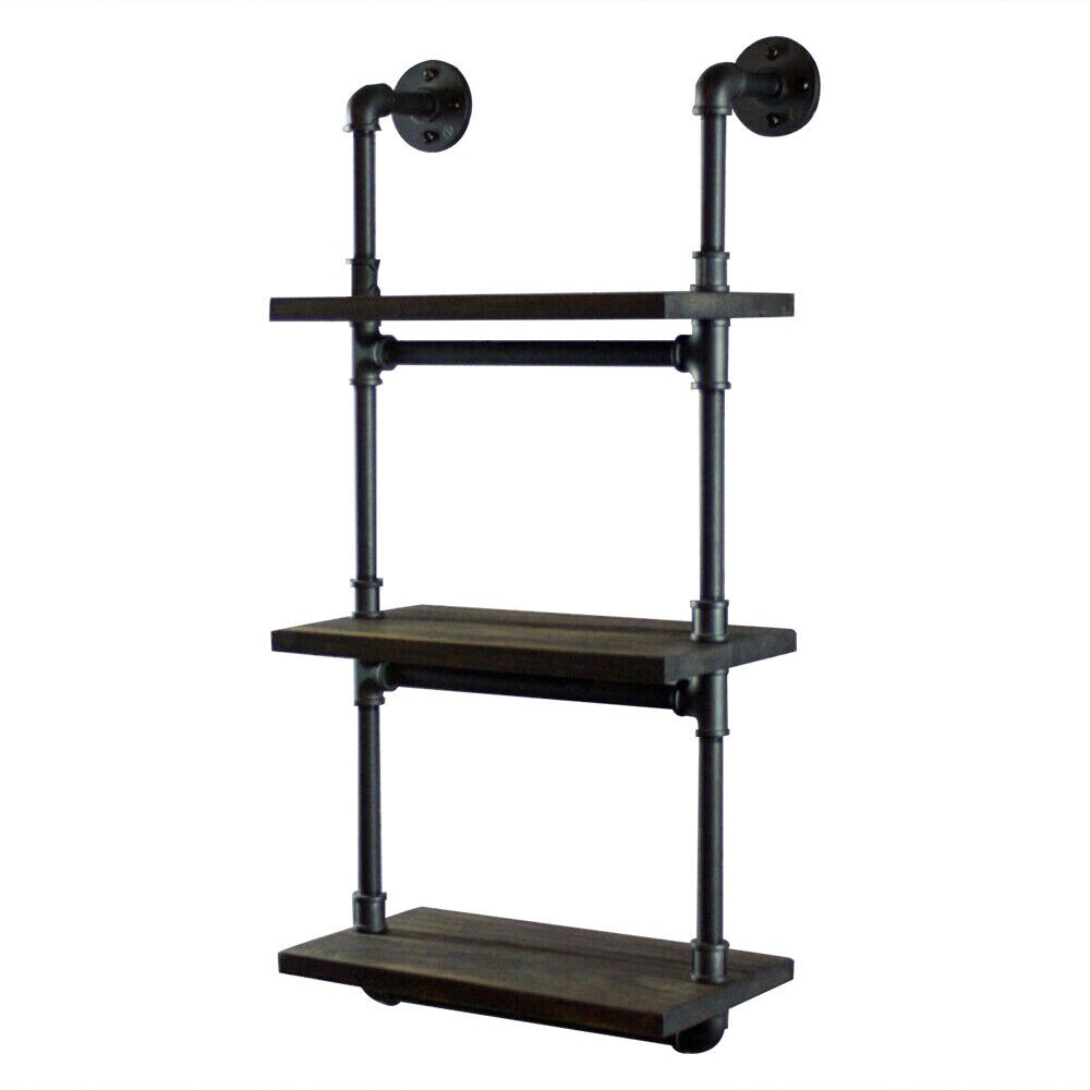Kitcheniva Wall Mounted Industrial Pipe Rustic Iron Shelving