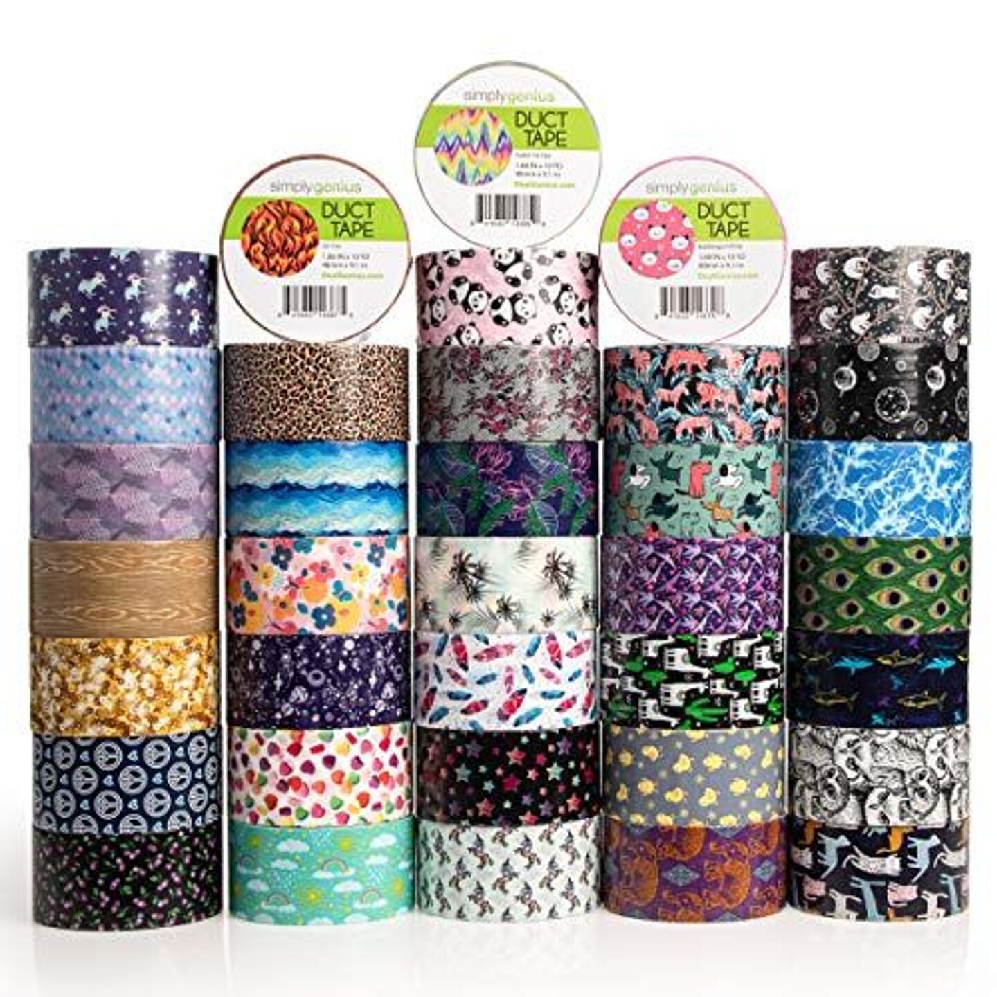 Simply Genius 36 Pack Art &#x26; Craft Duct Tapes, Heavy Duty, 1.8 in x 10 yards, Craft Supplies for Kids &#x26; Adults, Colorful Tape for DIY, Craft &#x26; Home Improvement, Variety Pack