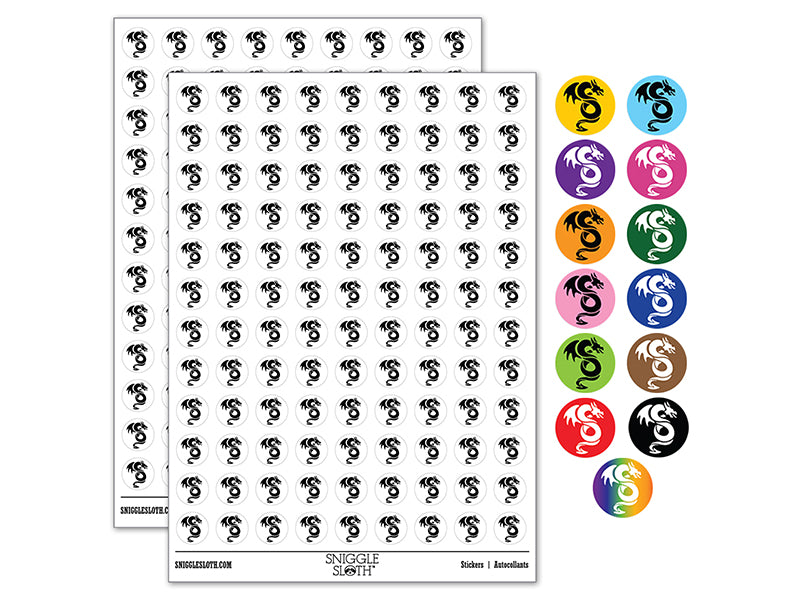 Winged Serpent Dragon 200+ 0.50&#x22; Round Stickers