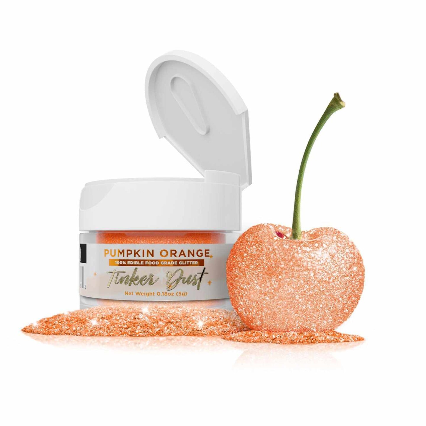 Bakell - Pumpkin Tinker Dust Edible Glitter (5g, 1x Jar) for Food, Desserts, and Beverages!