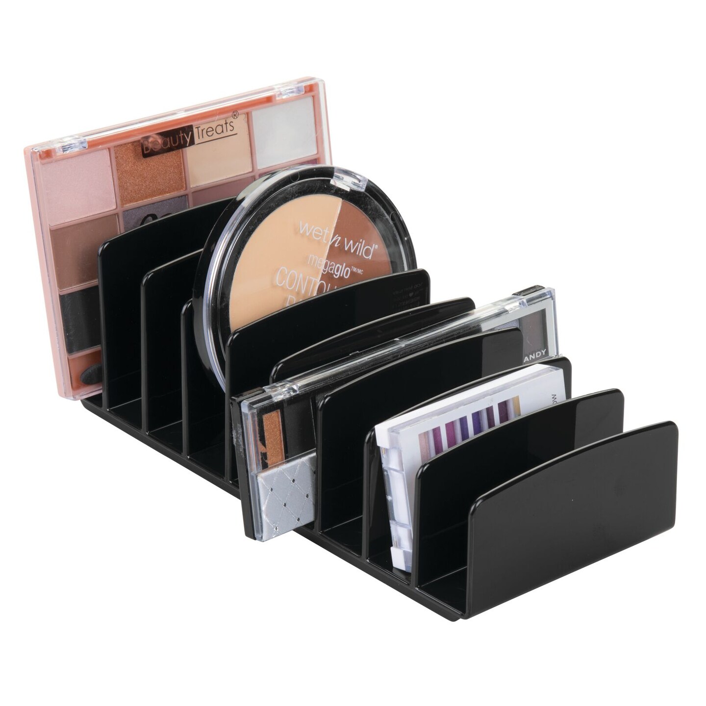mDesign Makeup Palette Organizer for Bathroom Vanity, 9 Sections