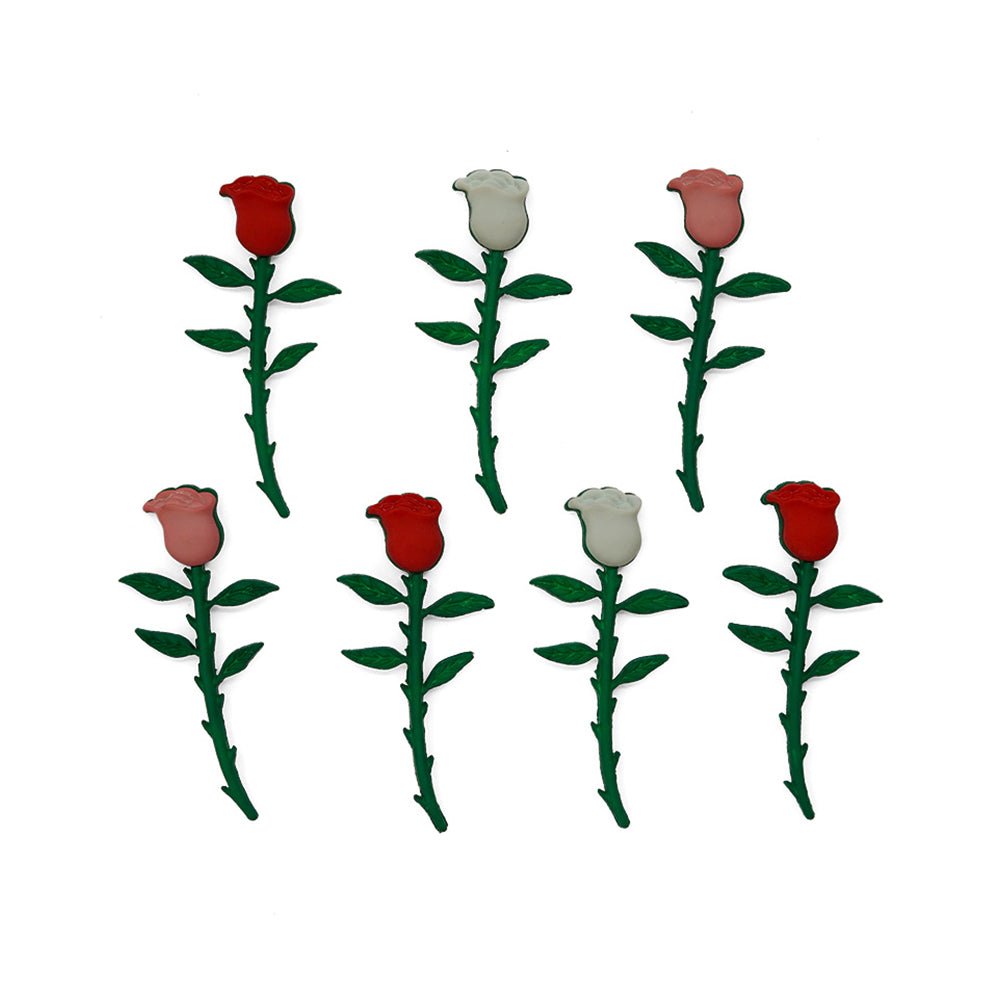 Buttons Galore and More Craft & Sewing Buttons - Long Stem Roses - 21 Buttons