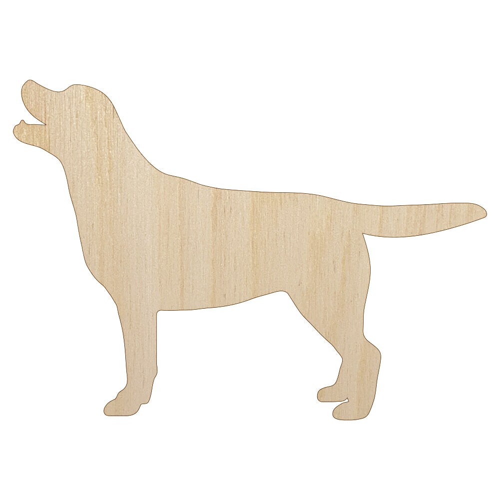 Labrador Retriever Dog Solid Unfinished Wood Shape Piece Cutout for DIY Craft Projects