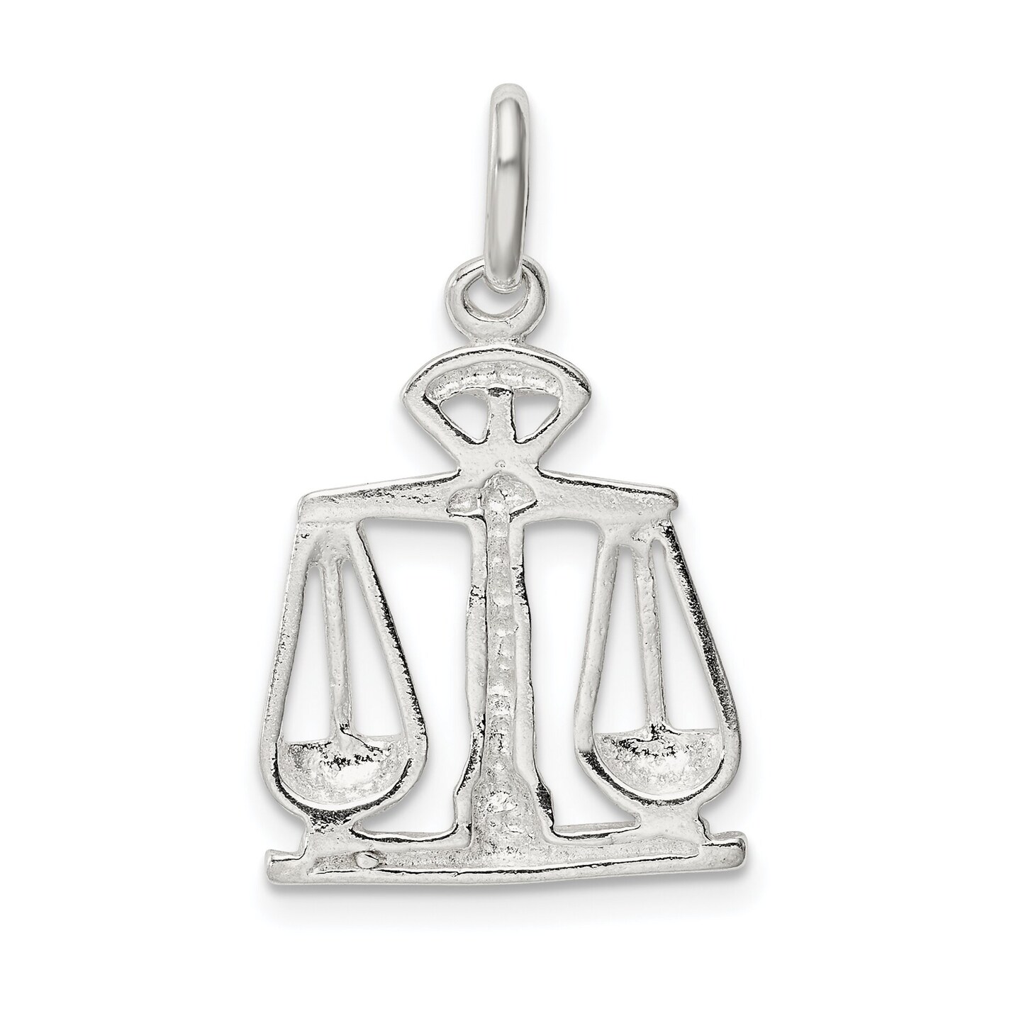 Sterling Silver Scales Of Justice Charm Pendant Jewelry 21mm x 17mm