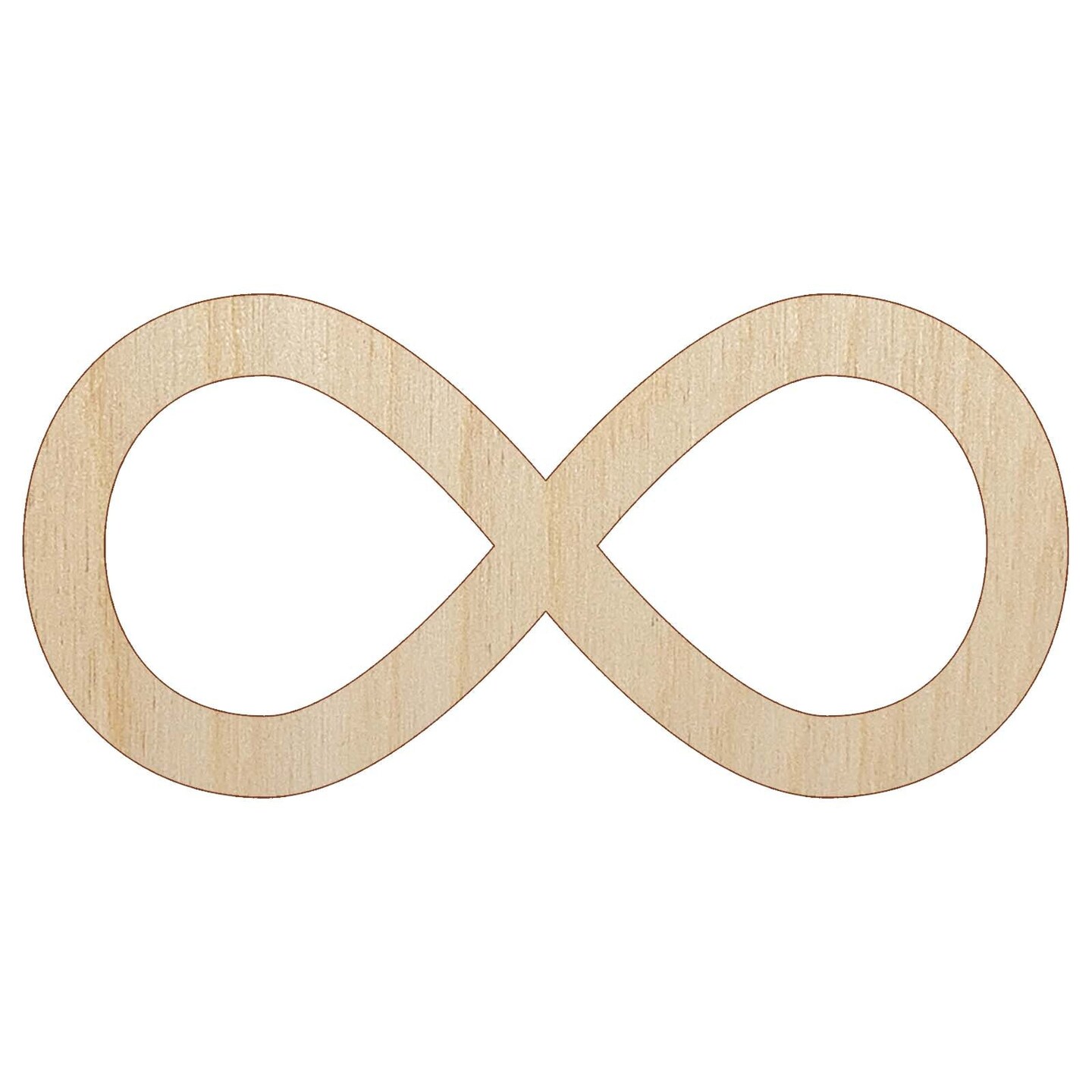 Infinity Symbol Solid Unfinished Wood Shape Piece Cutout for DIY Craft Projects