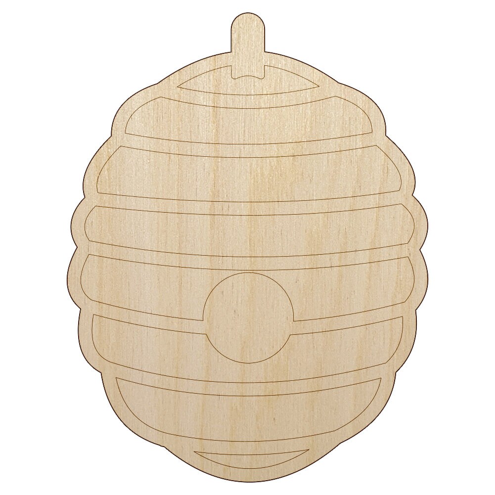 Bee Hive Unfinished Wood Shape Piece Cutout for DIY Craft Projects