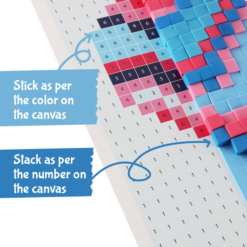 Stick n Stack Mosaic Arts and Crafts for Adults with 3D Foam Stickers - Heart Design - Great Stress Buster Craft Kits for Adults…