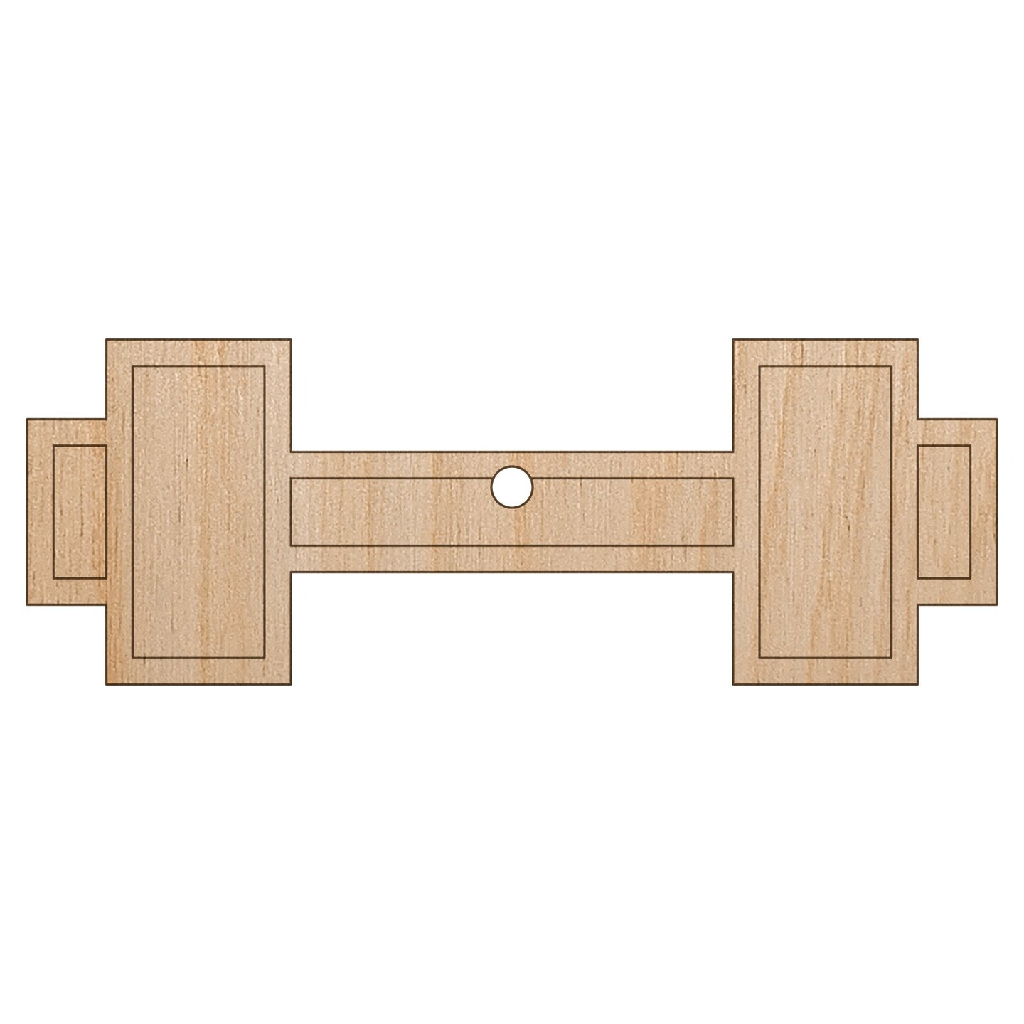 Dumbbell Barbell Weight Lifting Outline Unfinished Craft Wood Holiday Christmas Tree DIY Pre-Drilled Ornament