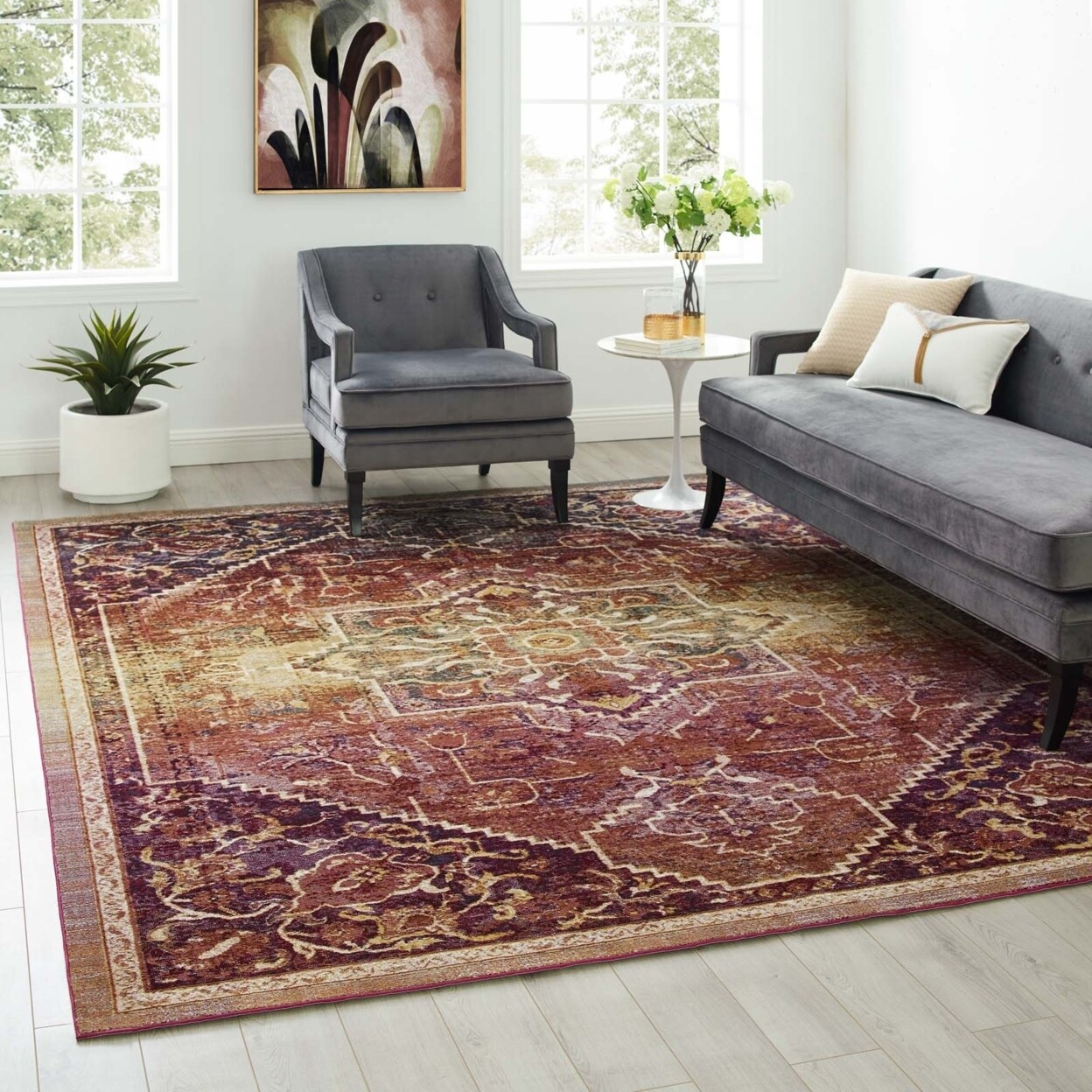 Transitional Moroccan Vintage Area Rug