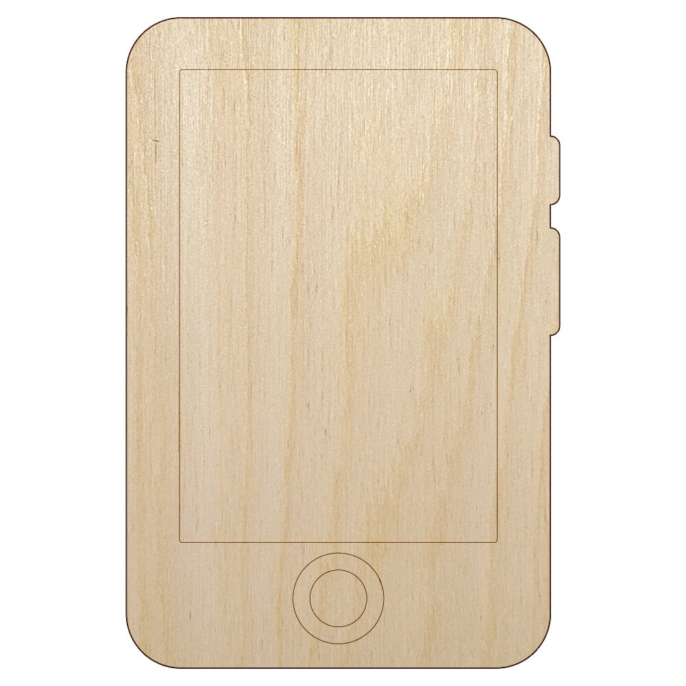 Retro Smart Phone Unfinished Wood Shape Piece Cutout for DIY Craft Projects