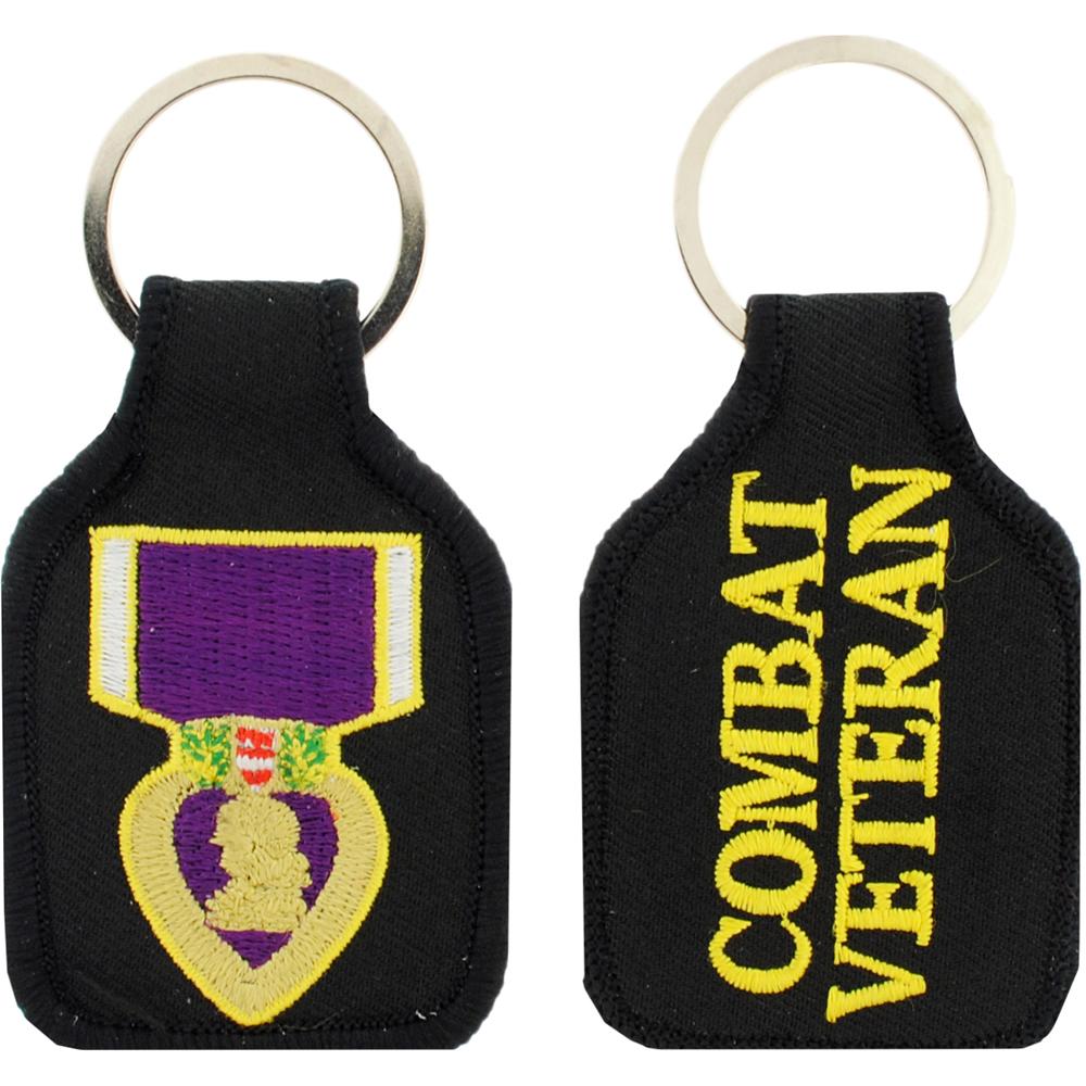 Purple Heart Combat Veteran Keychain