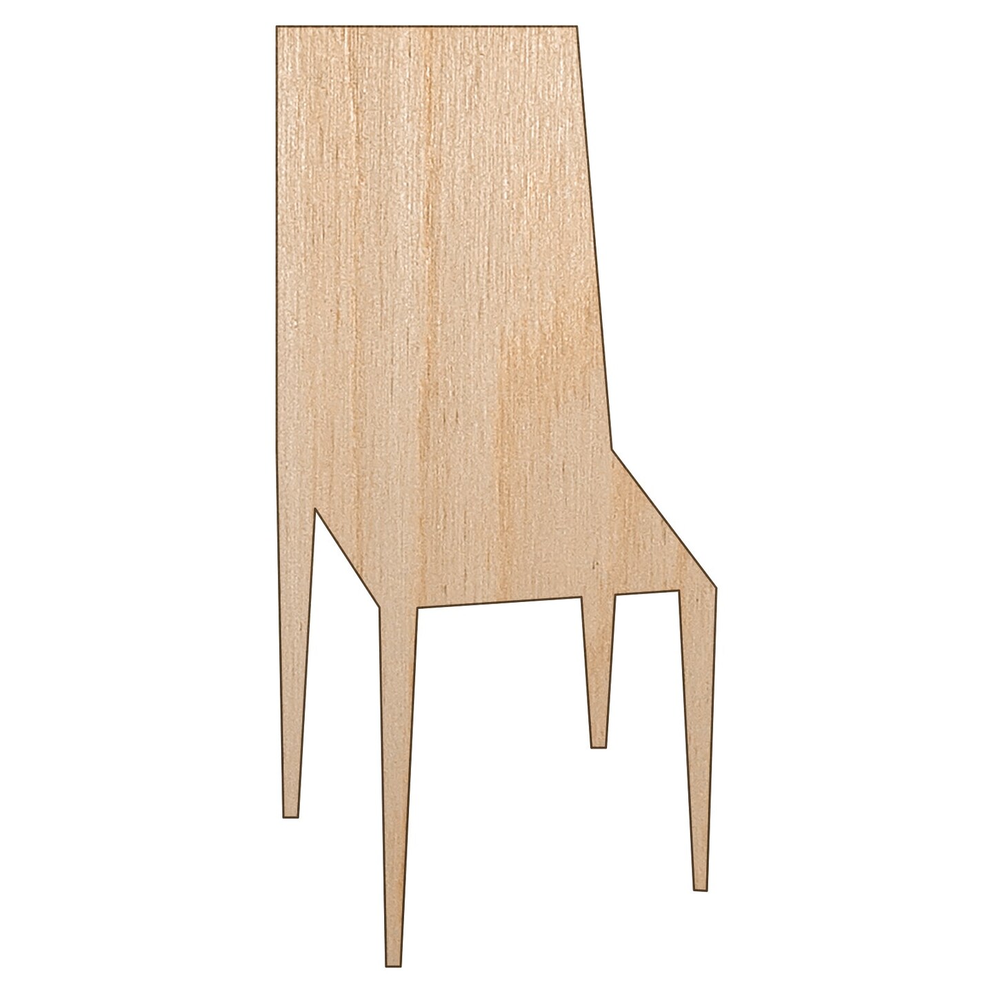 Chair Silhouette Solid Unfinished Wood Shape Piece Cutout for DIY Craft Projects