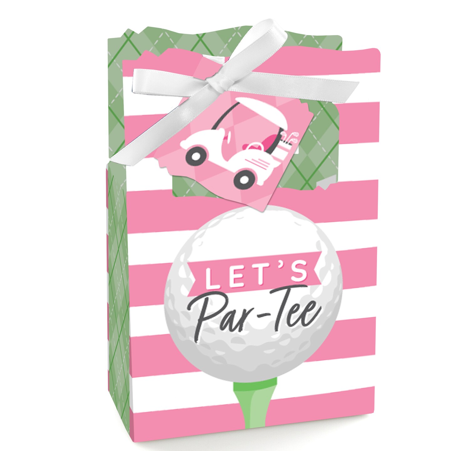 Big Dot of Happiness Golf Girl - Pink Birthday Party or Baby Shower Favor Boxes - Set of 12