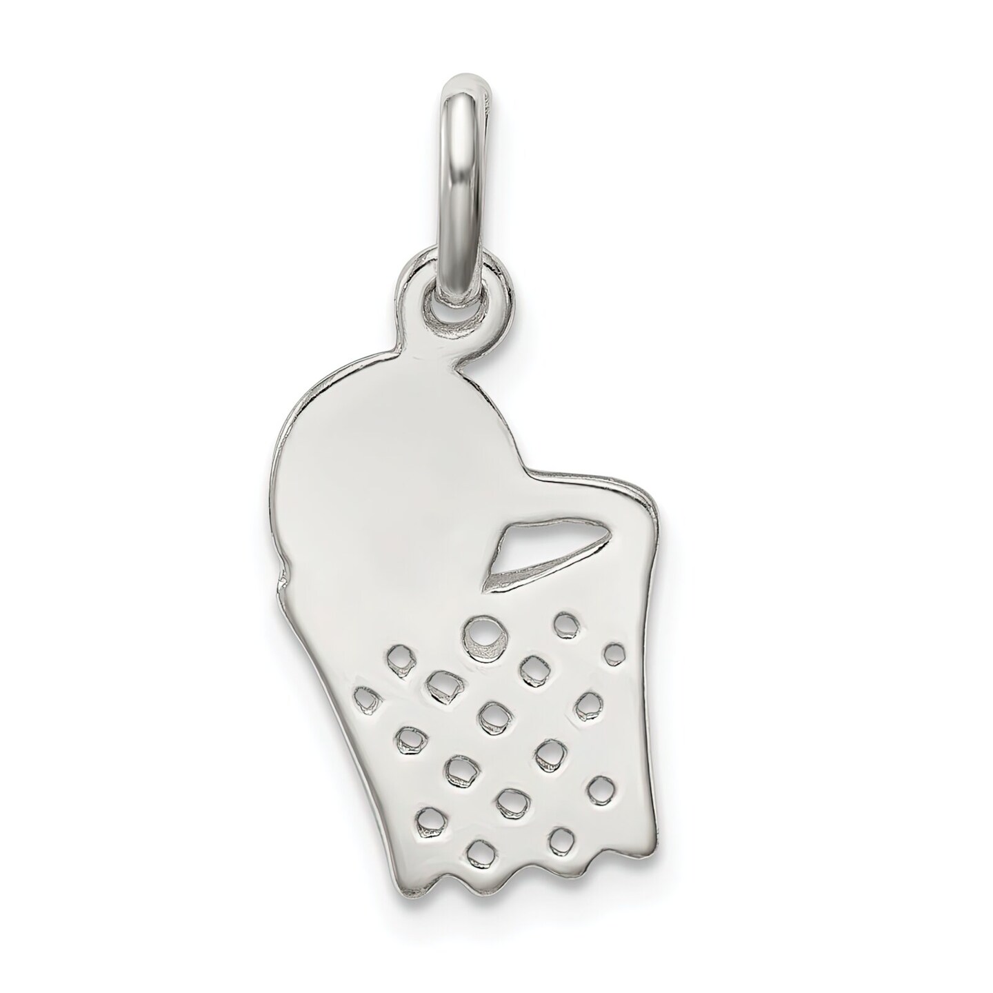 Sterling Silver Basketball Hoop Charm Sports Jewelry 18mm x 12mm