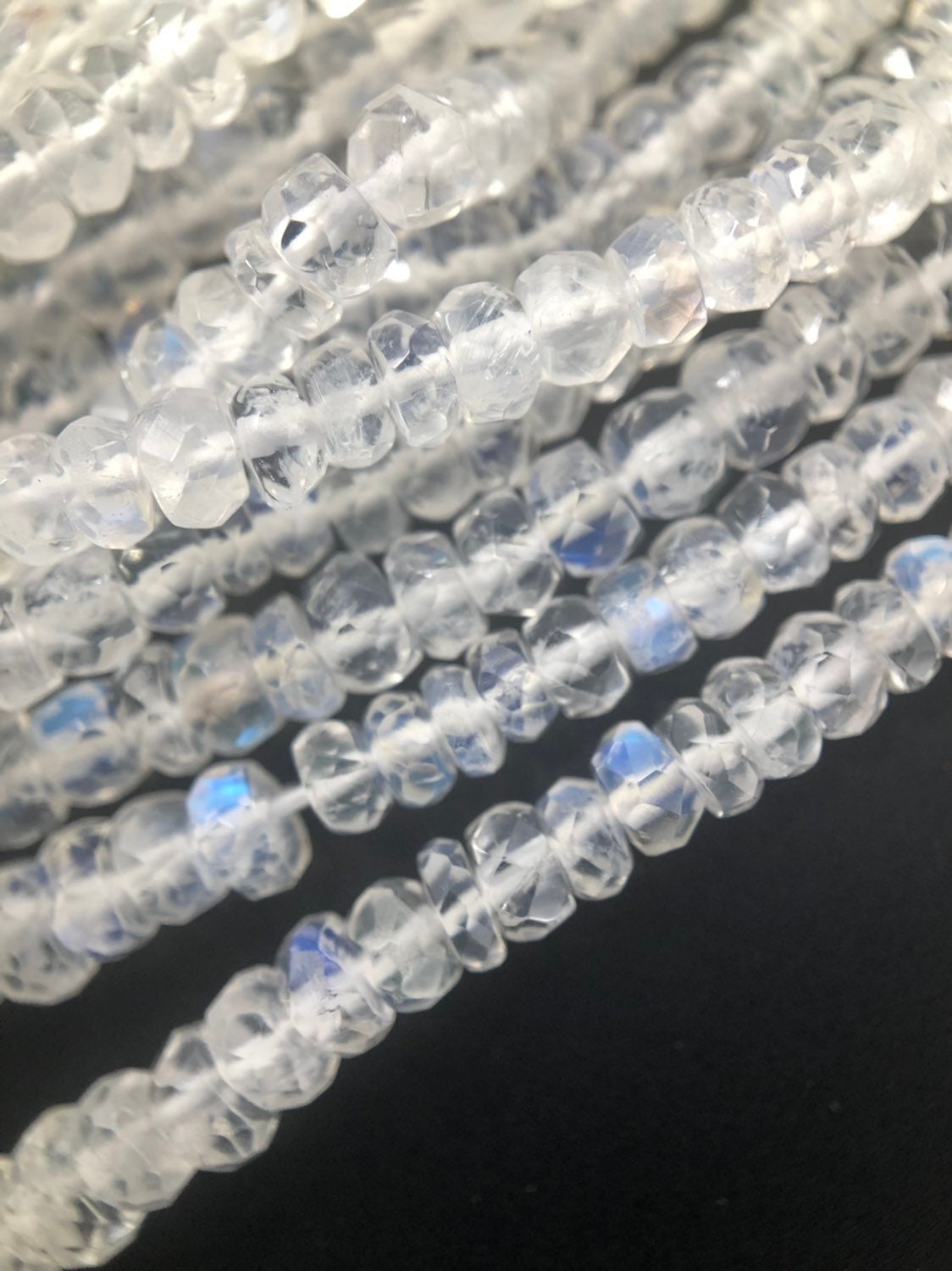 Rainbow Moonstone Gemstone Beads, White - 16&#x22;, 3-5mm