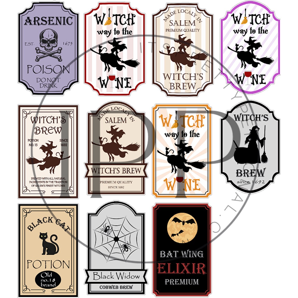 #11 DECALS- Witch Drink Labels
