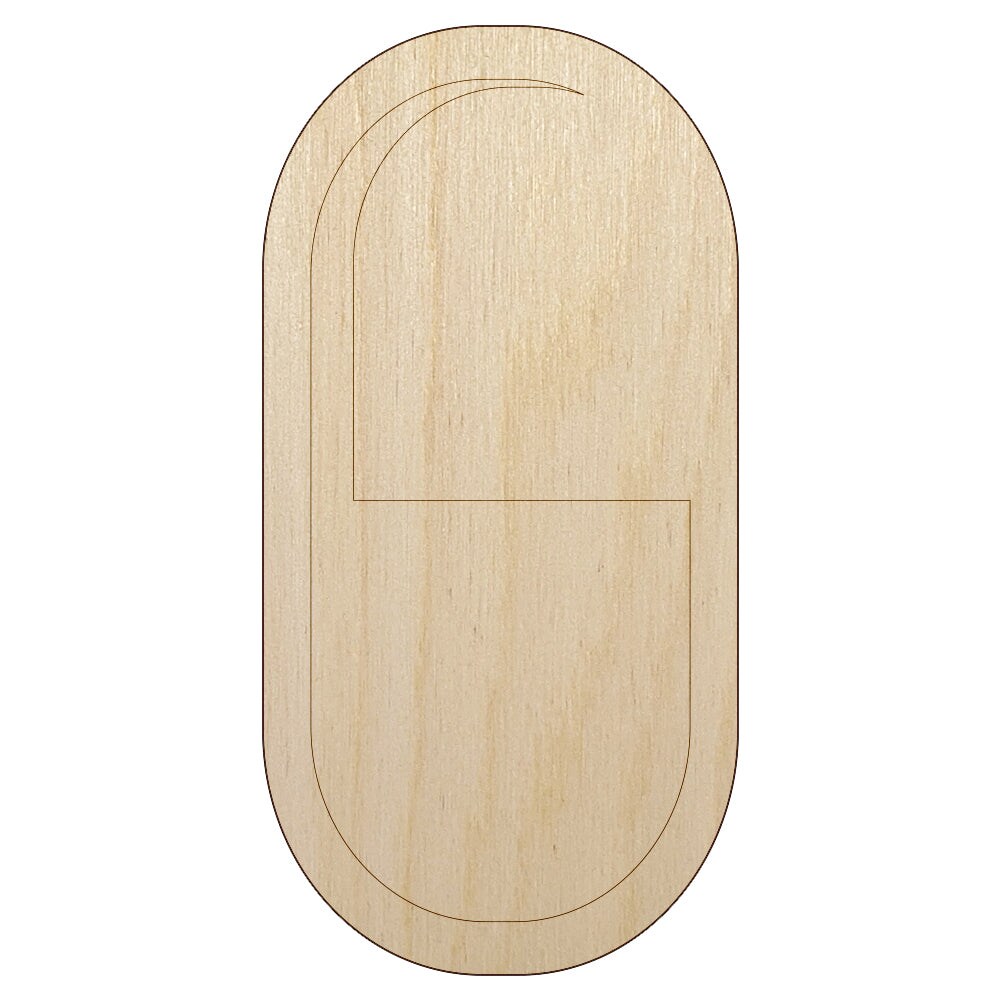 Pill Medicine Unfinished Wood Shape Piece Cutout for DIY Craft Projects