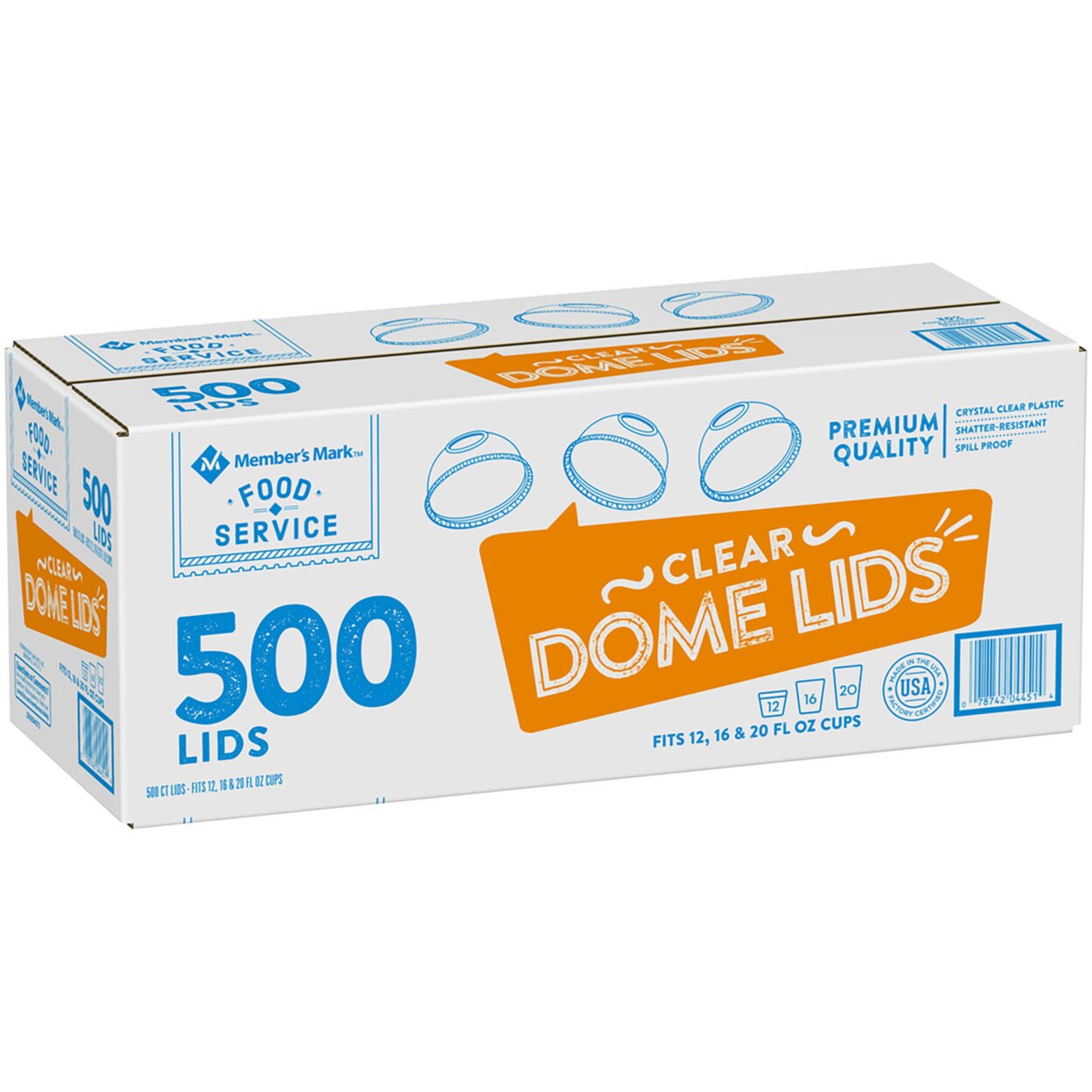 Member's Mark Members Mark Dome Cup Lids (Fits 12 16 and 20 Ounce Cups) - 500ct