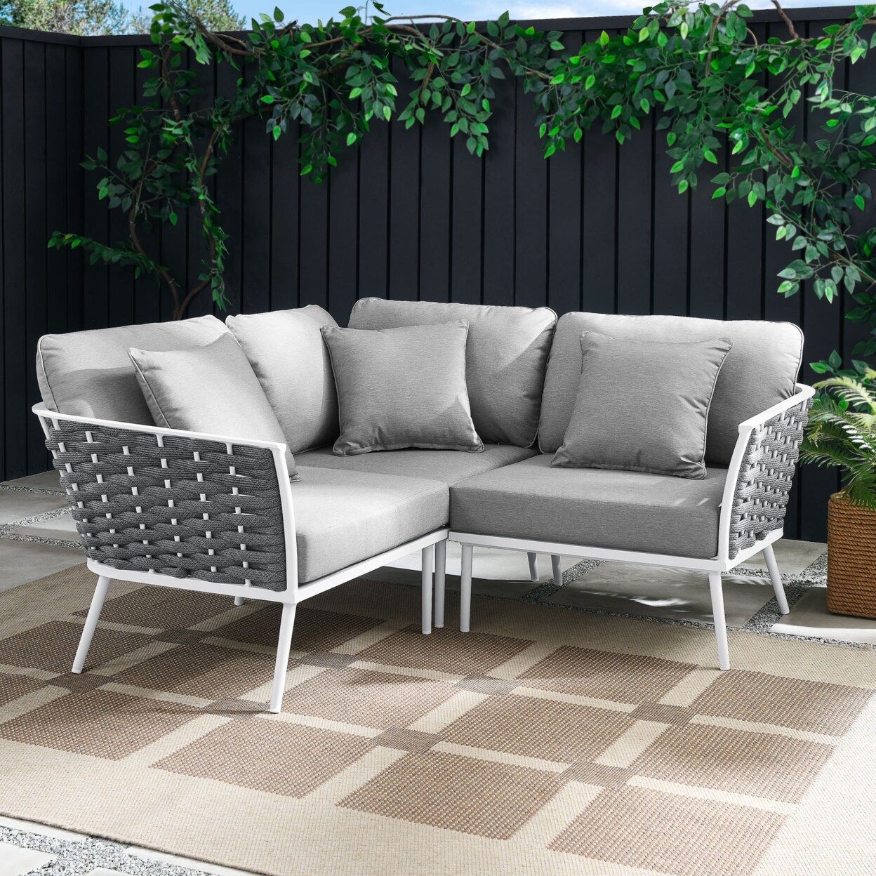 Modway Stance Outdoor Patio Aluminum Small Sectional Sofa-EEI-5752