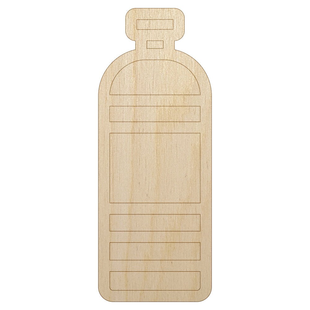 Water Bottle Icon Unfinished Wood Shape Piece Cutout for DIY Craft Projects