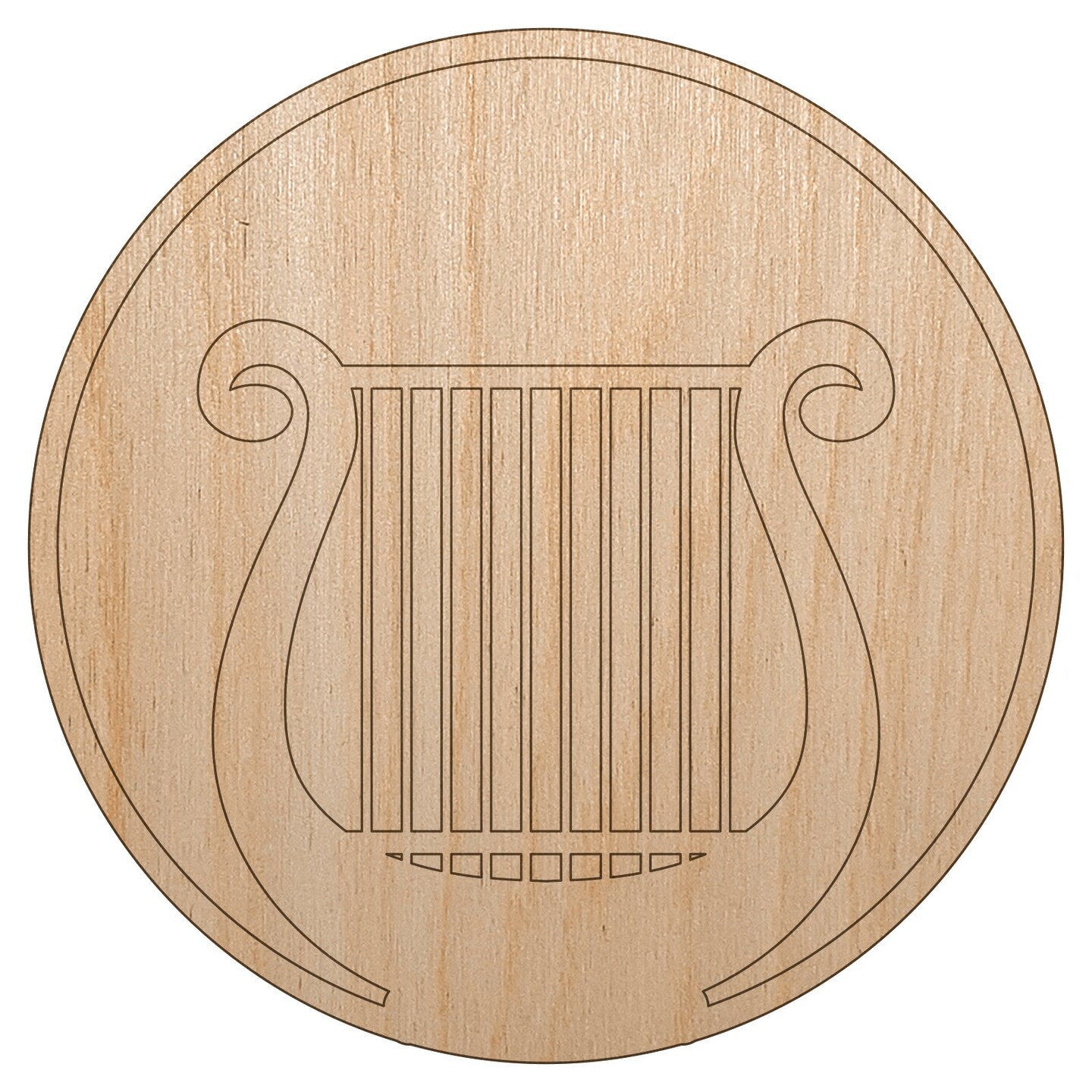 Bard Instrument Harp Lyre Unfinished Wood Shape Piece Cutout for DIY Craft Projects