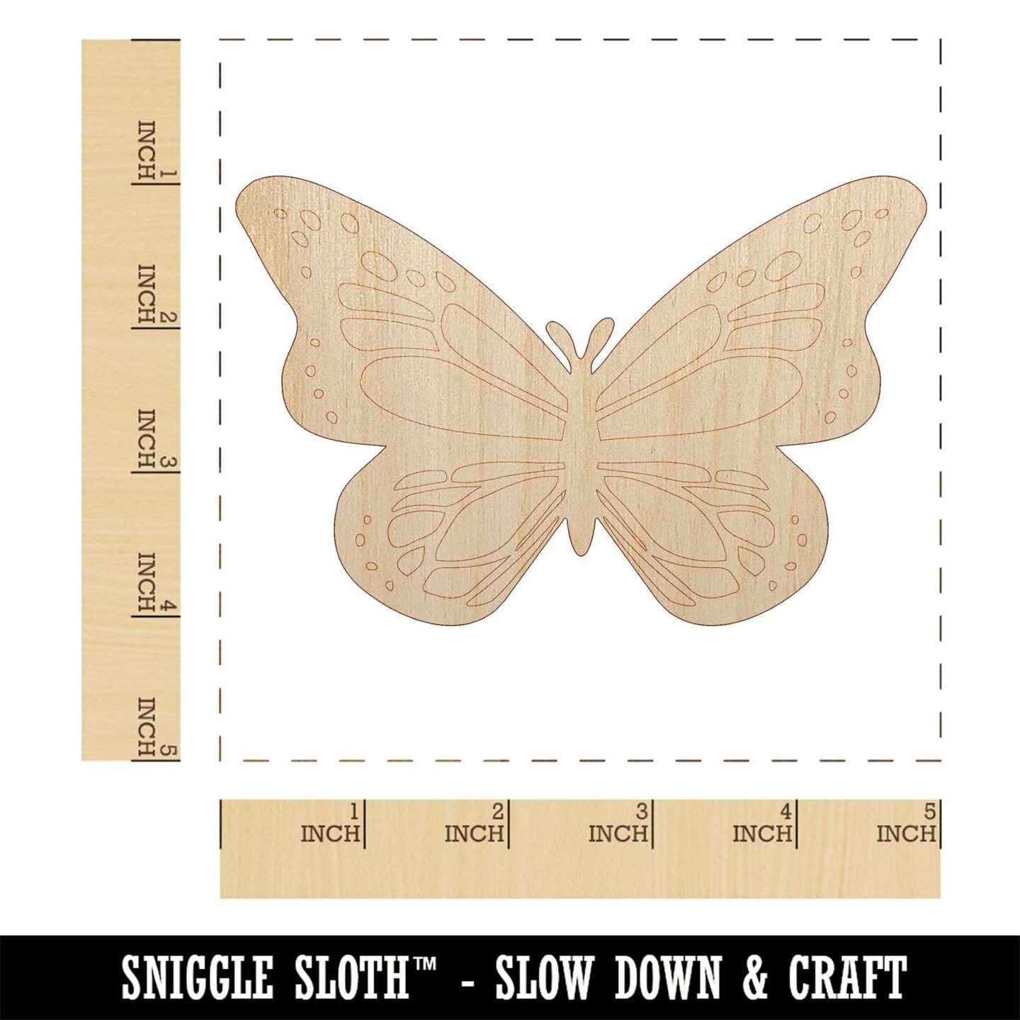 Pretty Monarch Butterfly Unfinished Wood Shape Piece Cutout for DIY Craft Projects