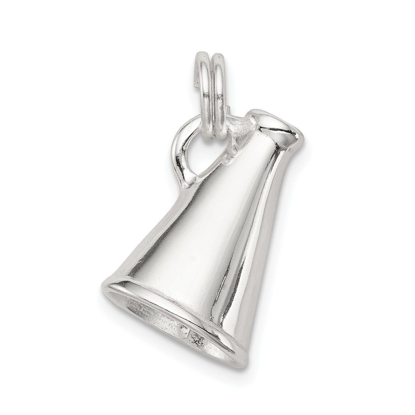 Sterling Silver Megaphone Charm &#x26; 18&#x22; Chain Jewerly 22.1mm x 12.9mm