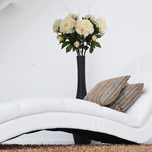 Lifelike 30" Cream and Pink Silk Peony Stem - Perfect for Floral Arrangements and DIY Crafts