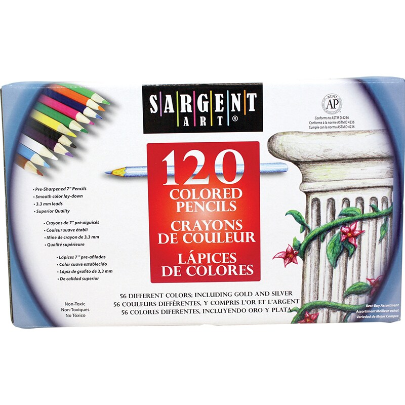 Sargent Art Colored Pencils, 56 Colors, 120 Count