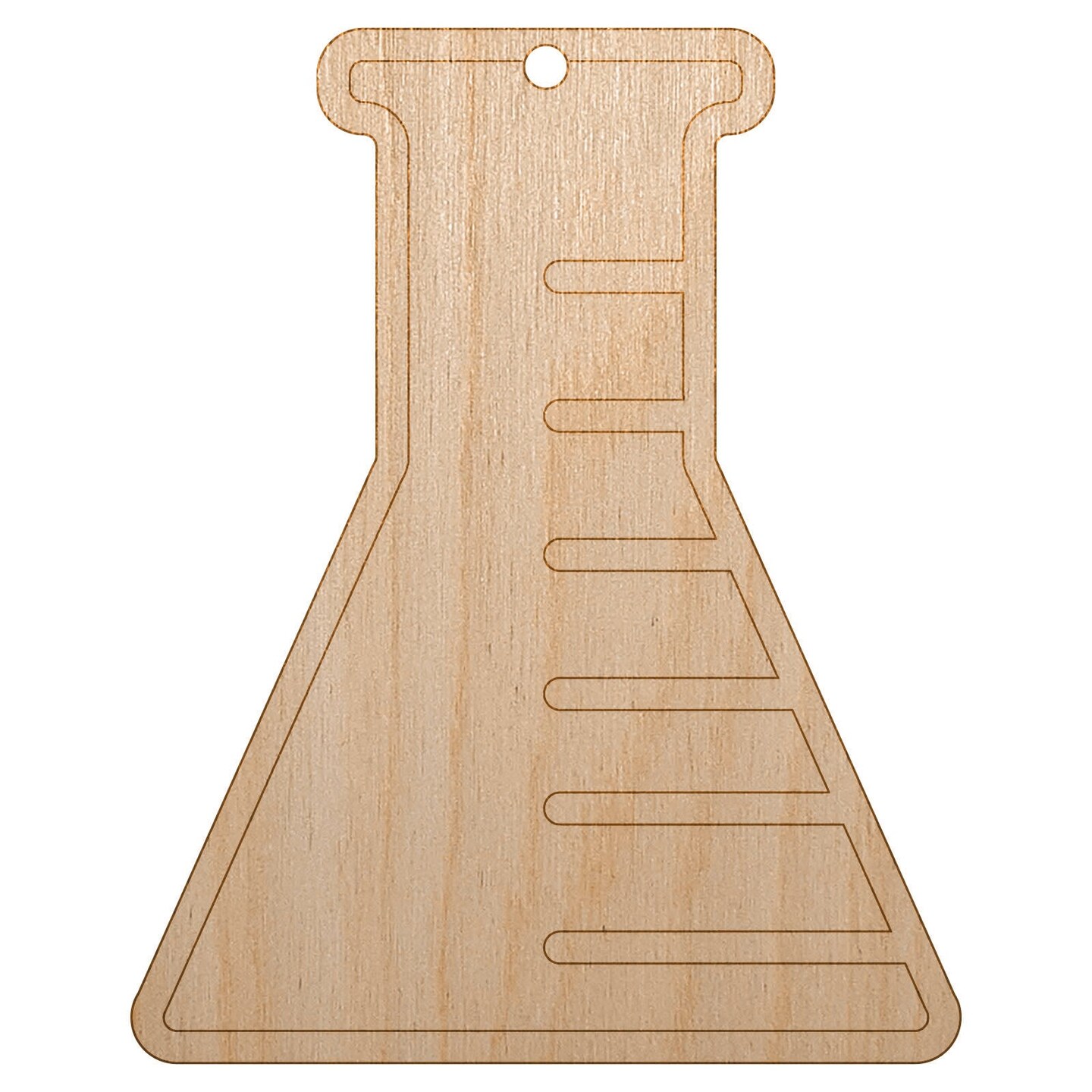 Science Chemistry Beaker Flask Unfinished Craft Wood Holiday Christmas Tree DIY Pre-Drilled Ornament