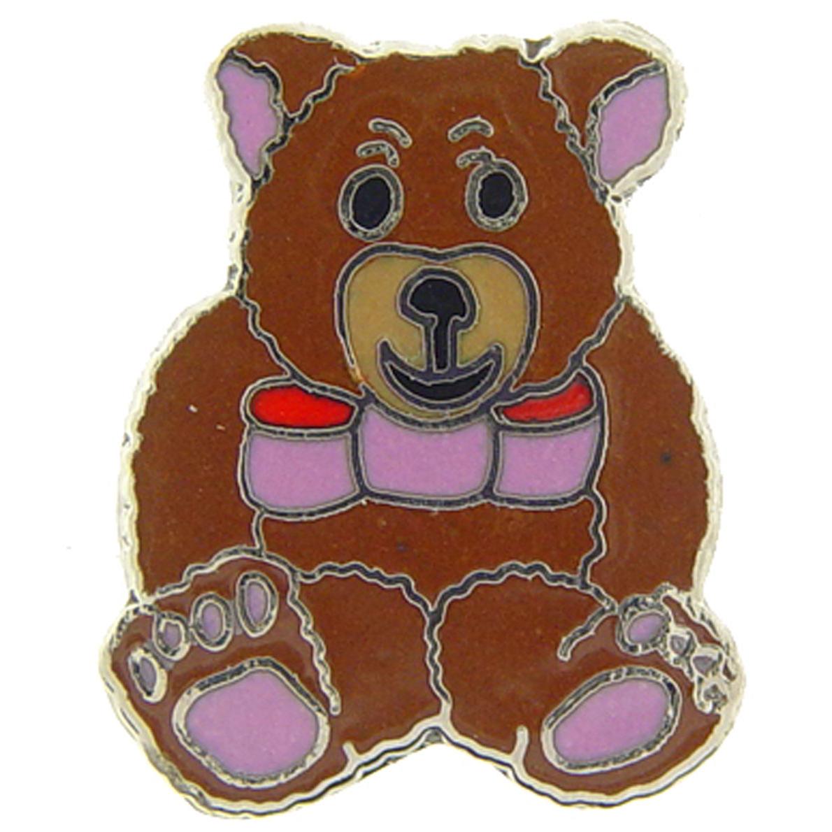 Teddy Bear Pin Brown 1&#x22;
