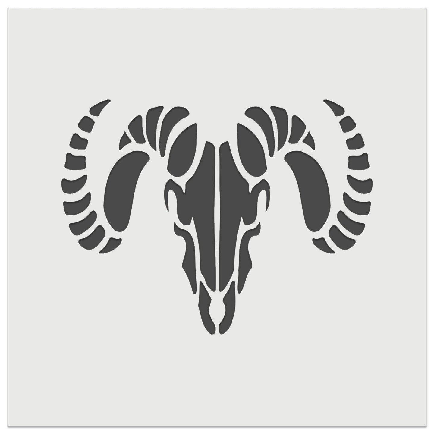 Ram Skull with Curved Horns Wall Cookie DIY Craft Reusable Stencil