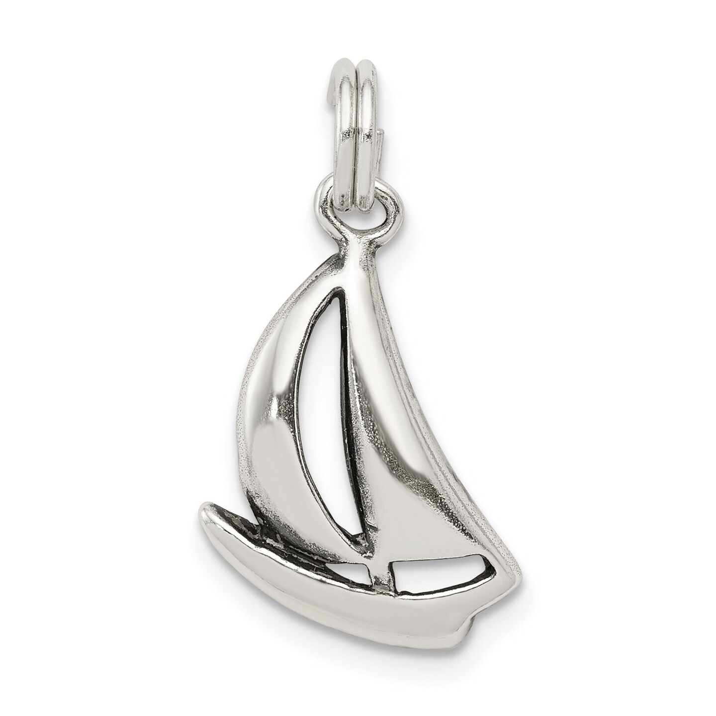 Sterling Silver Sailboat Charm Jewelry Boat Jewelry 20mm x 12mm