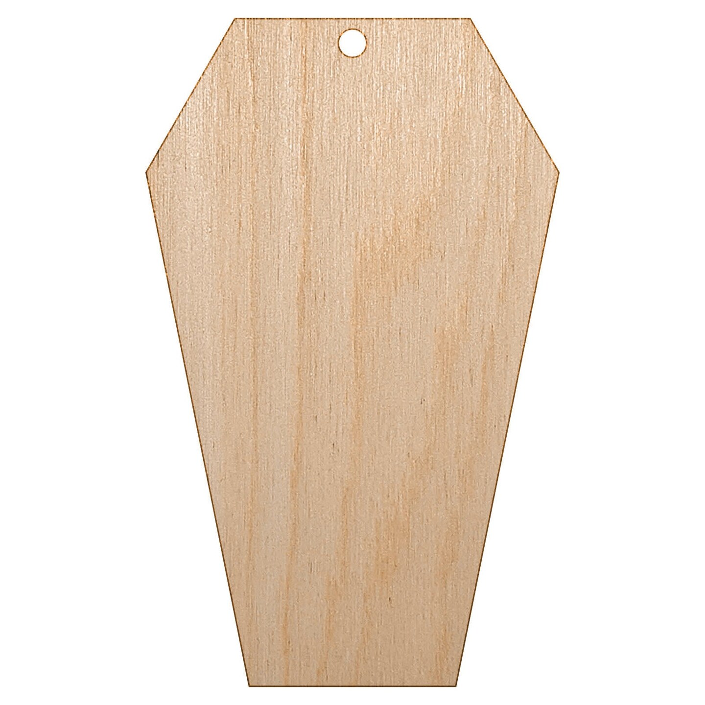 Coffin Halloween Solid Unfinished Craft Wood Holiday Christmas Tree DIY Pre-Drilled Ornament