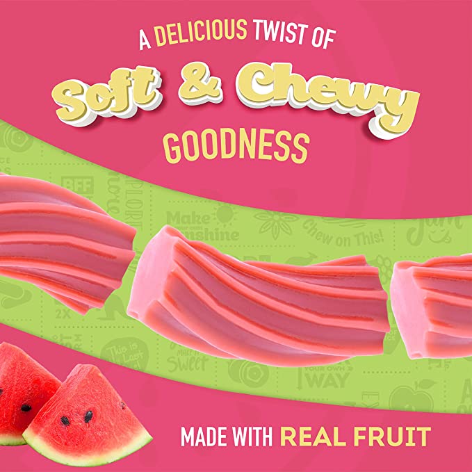 Watermelon Gourmet Australian Style Soft &#x26; Chewy Licorice Candy Twists - 10 oz (Case of 10)