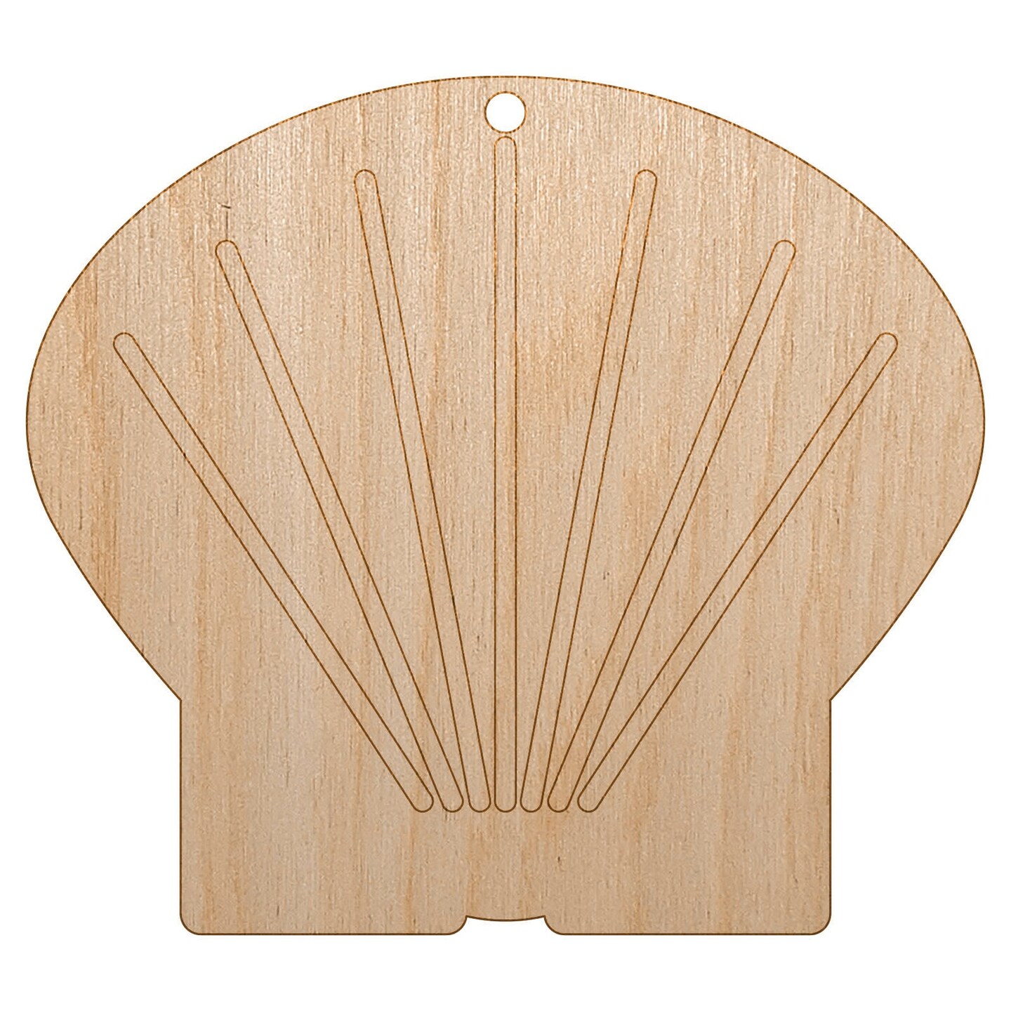 Clam Shell Unfinished Craft Wood Holiday Christmas Tree DIY Pre-Drilled Ornament