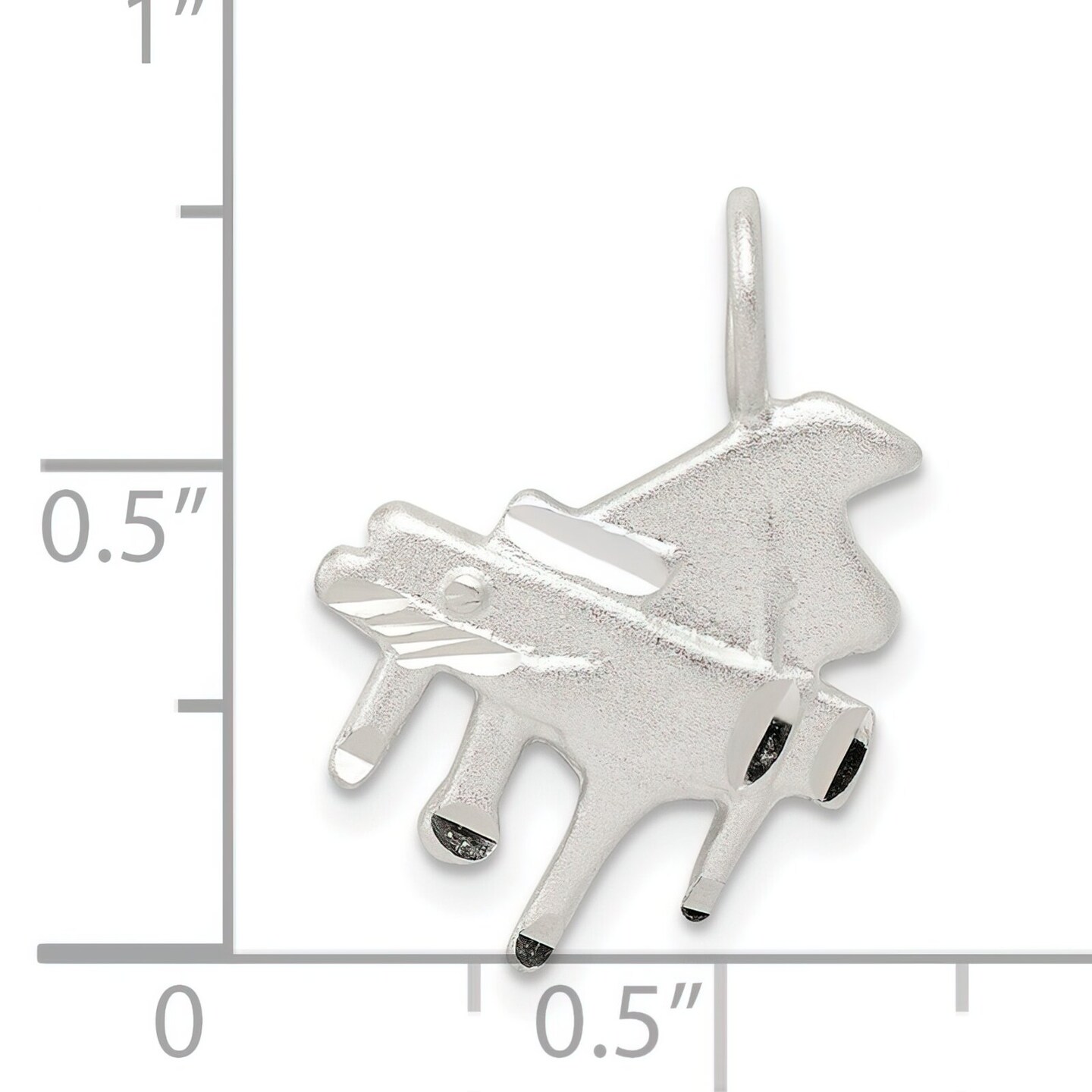 Sterling Silver Grand Piano Charm Music Jewelry 24mm x 16mm